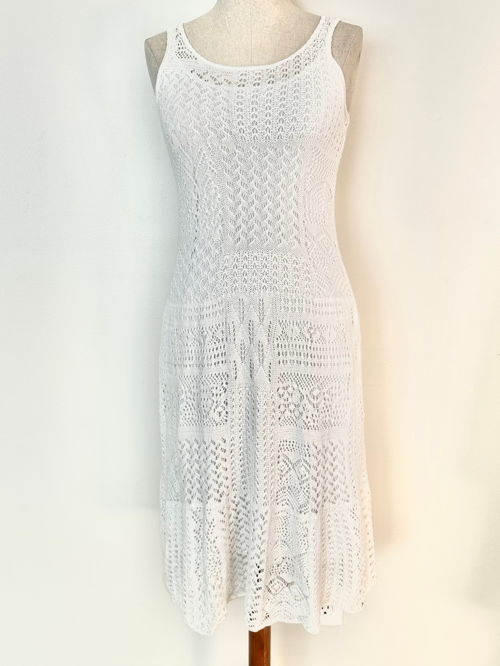 Lauren Ralph Lauren White Open-Knit A-line Dress